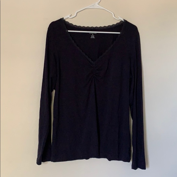 Lands End L/S Navy Blouse